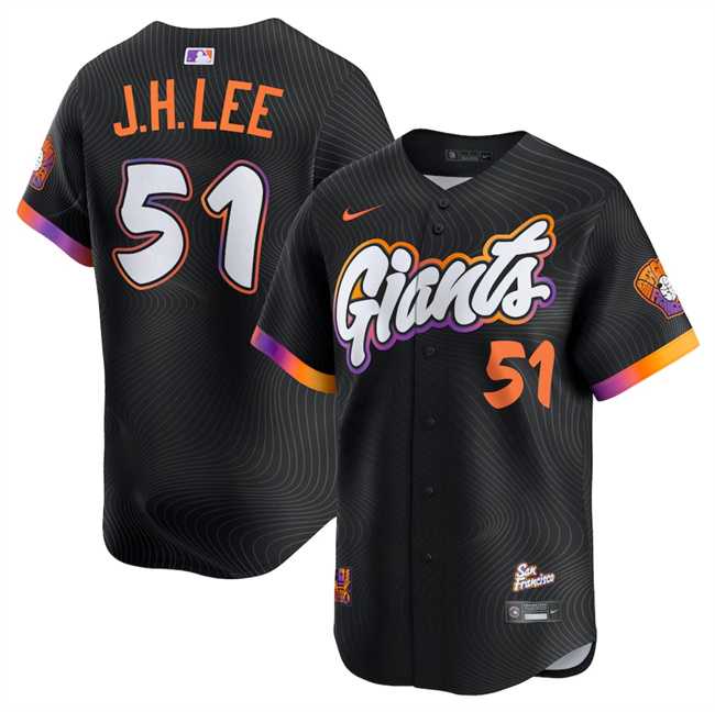 Men%27s San Francisco Giants #51 Jung Hoo Lee Anthracite 2025 City Connect Limited Stitched Jersey Dzhi